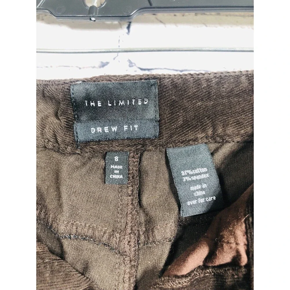 The Limited Women's  Corduroy Pants Drew Fit Bootcut Dark Brown Size 8